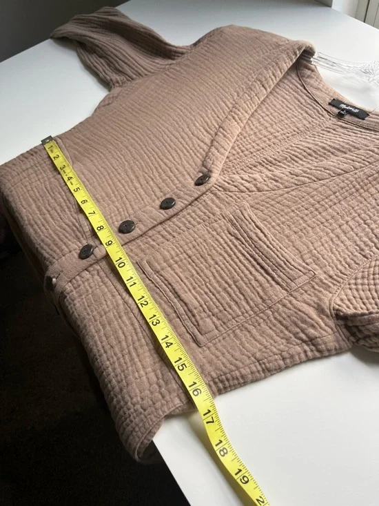 Madewell Lightspun Coverall Jumpsuit 100% Cotton Gauze Tan Brown Medium - Picture 10 of 11